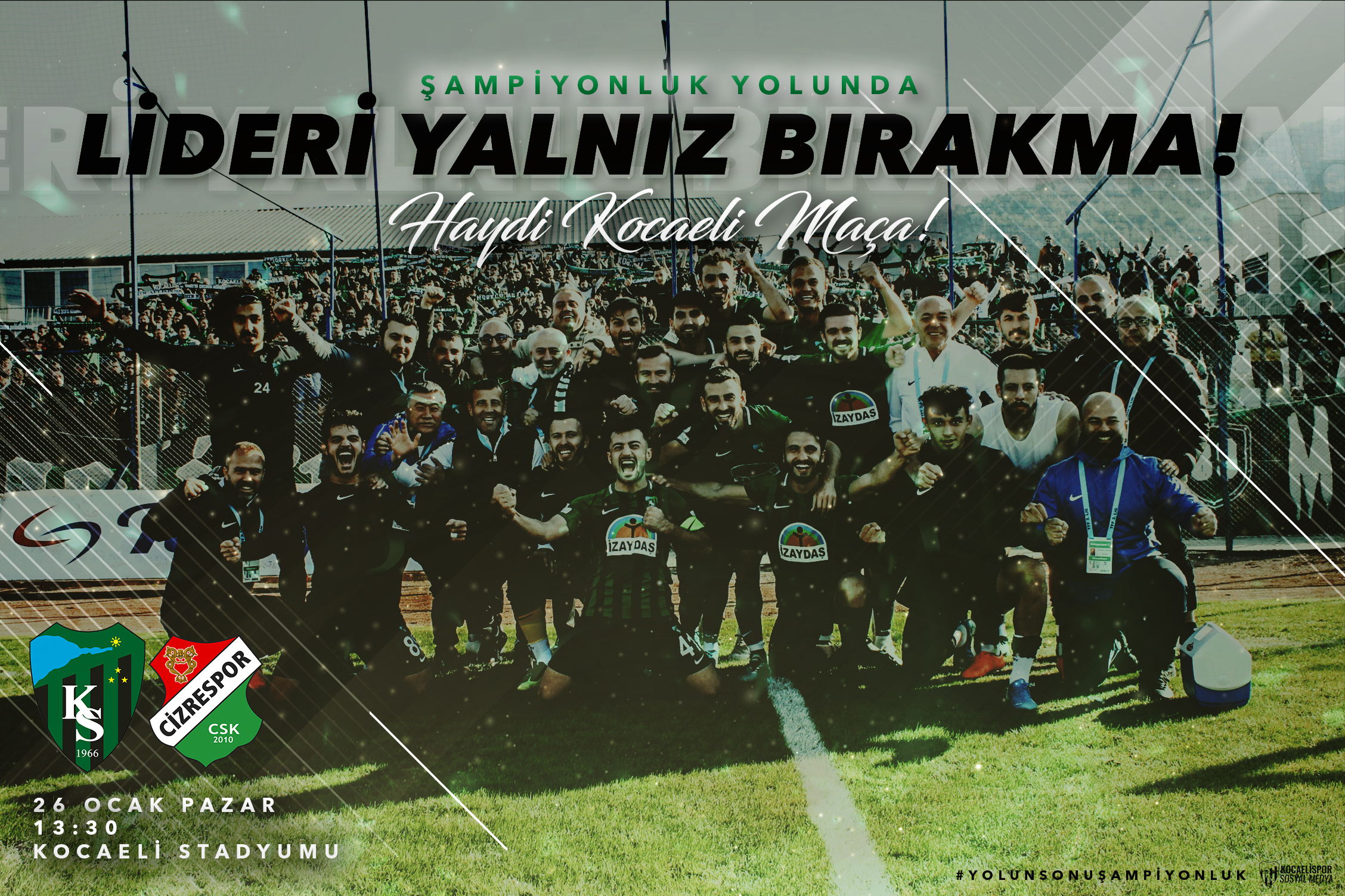 Şampiyonluk yolunda lideri yalnız bırakma, haydi Kocaeli maça!