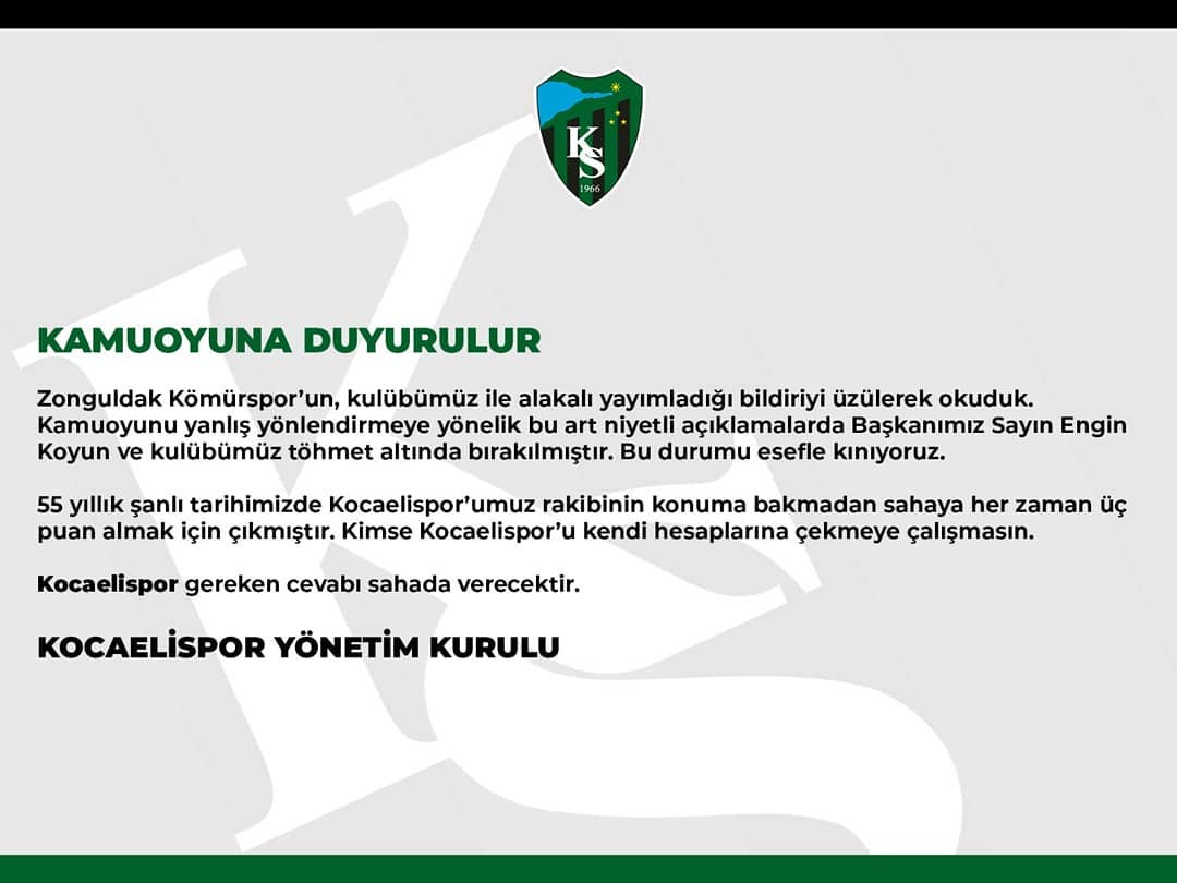 Kamuoyuna Duyurulur