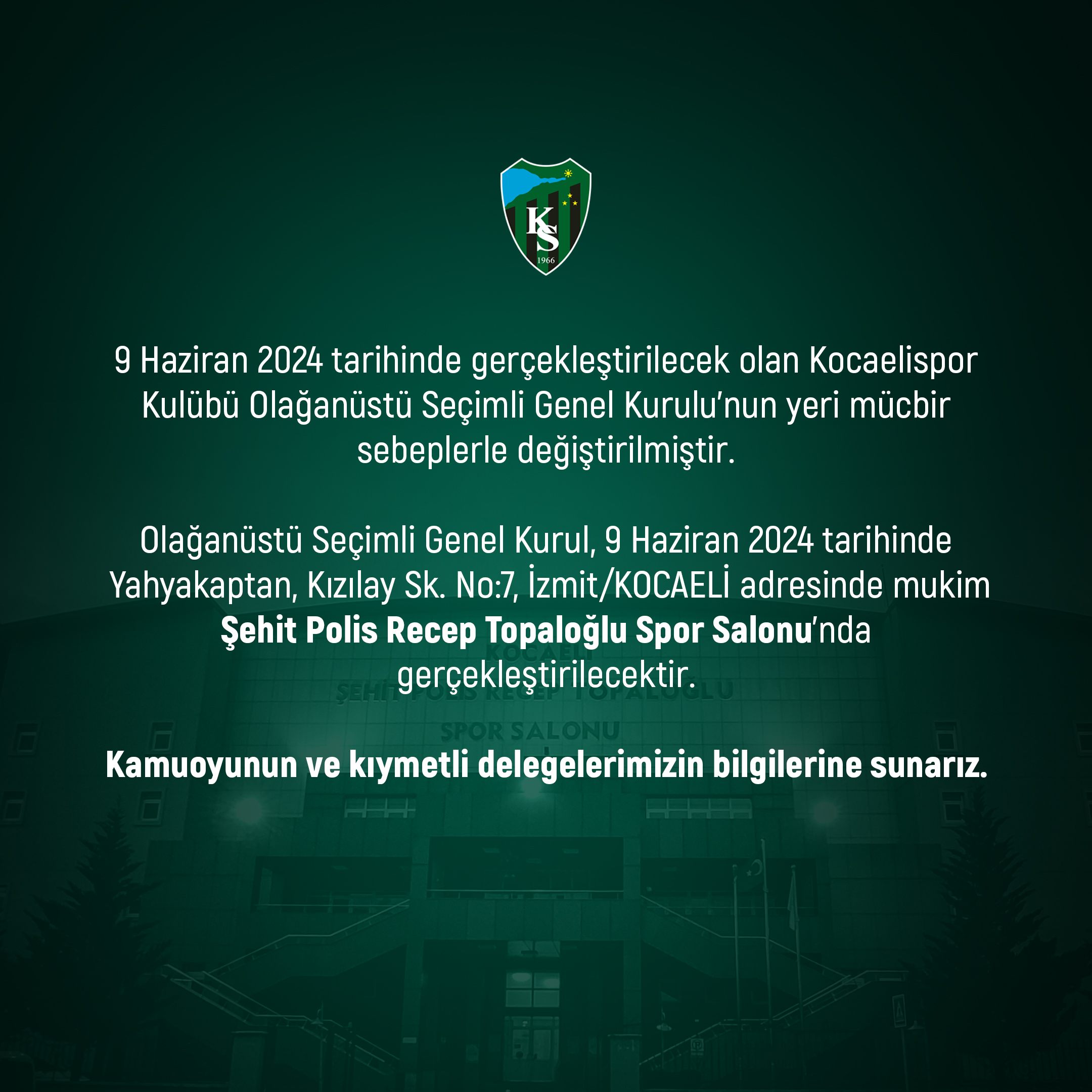 Kamuoyunun ve kıymetli delegelerimizin dikkatine.
