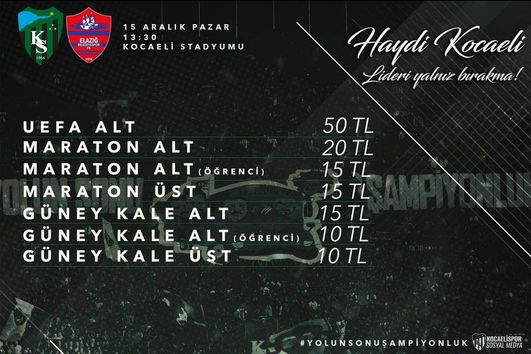 Elazığ Belediye Spor Fk Maç Biletleri Satışa Çıktı!