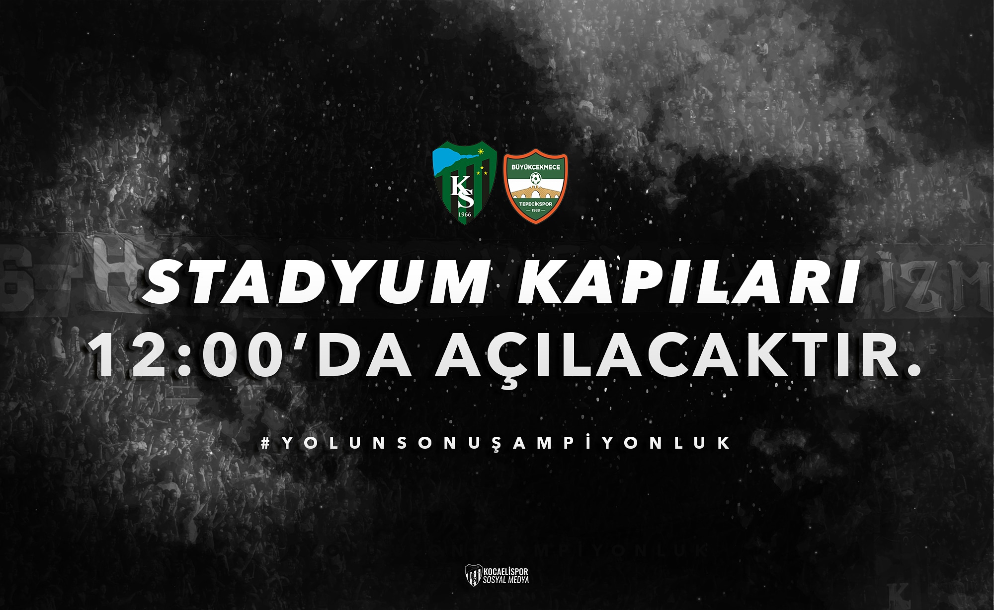 Stadyum Kapıları 12:00'da açılacaktır..