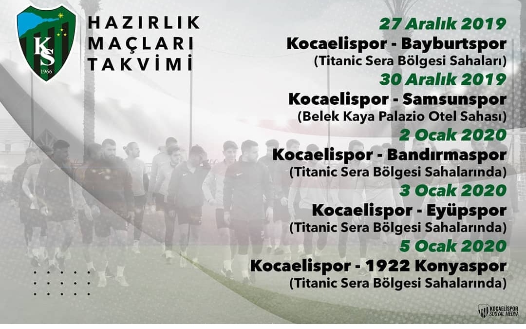Takımımızın hazırlık maçları takvimi